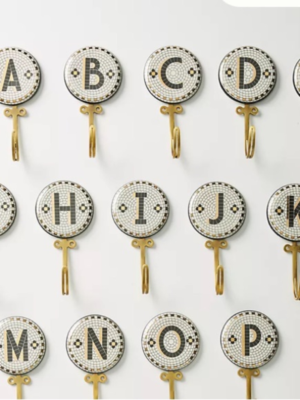 Anthropologie Tiled Margot Monogram Hook C monogram